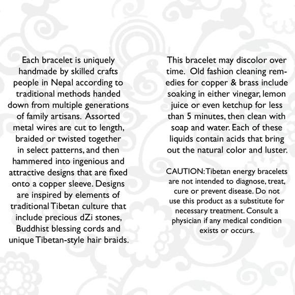 Traditional Nepalese Healing Chant Cuff Bracelet Mixed Metal Fair Trade Handmade - Picture 3 of 3